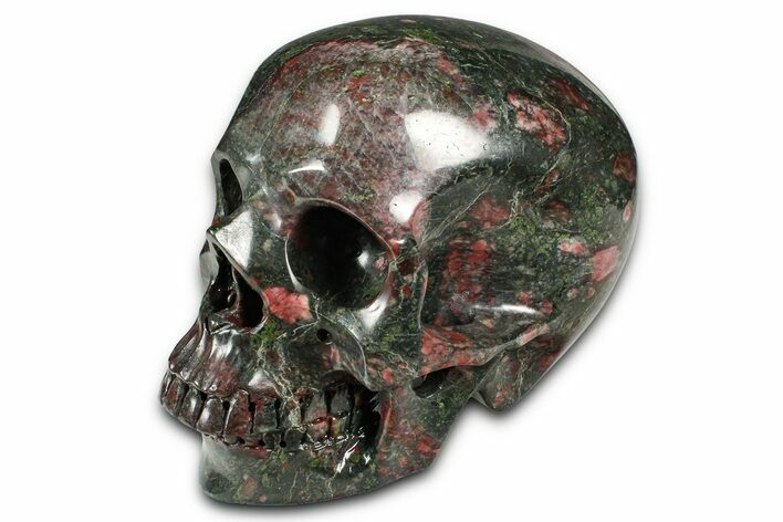 Polished Dragon's Blood Jasper Skull - South Africa #382195